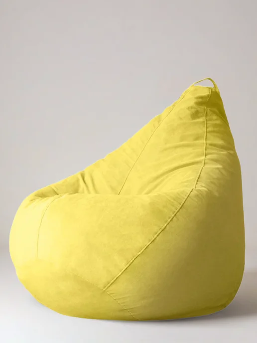 CoolPouf Чехол для кресла-мешка XXXXXL велюр, желтый, фото 2