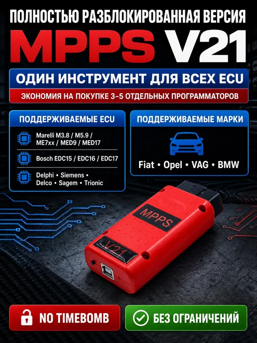 MPPS V18 программатор ЭБУ чип-тюнинг EDC17 MED17 Tricore, V21 разблокированный OBD2 Marelli, фото 7