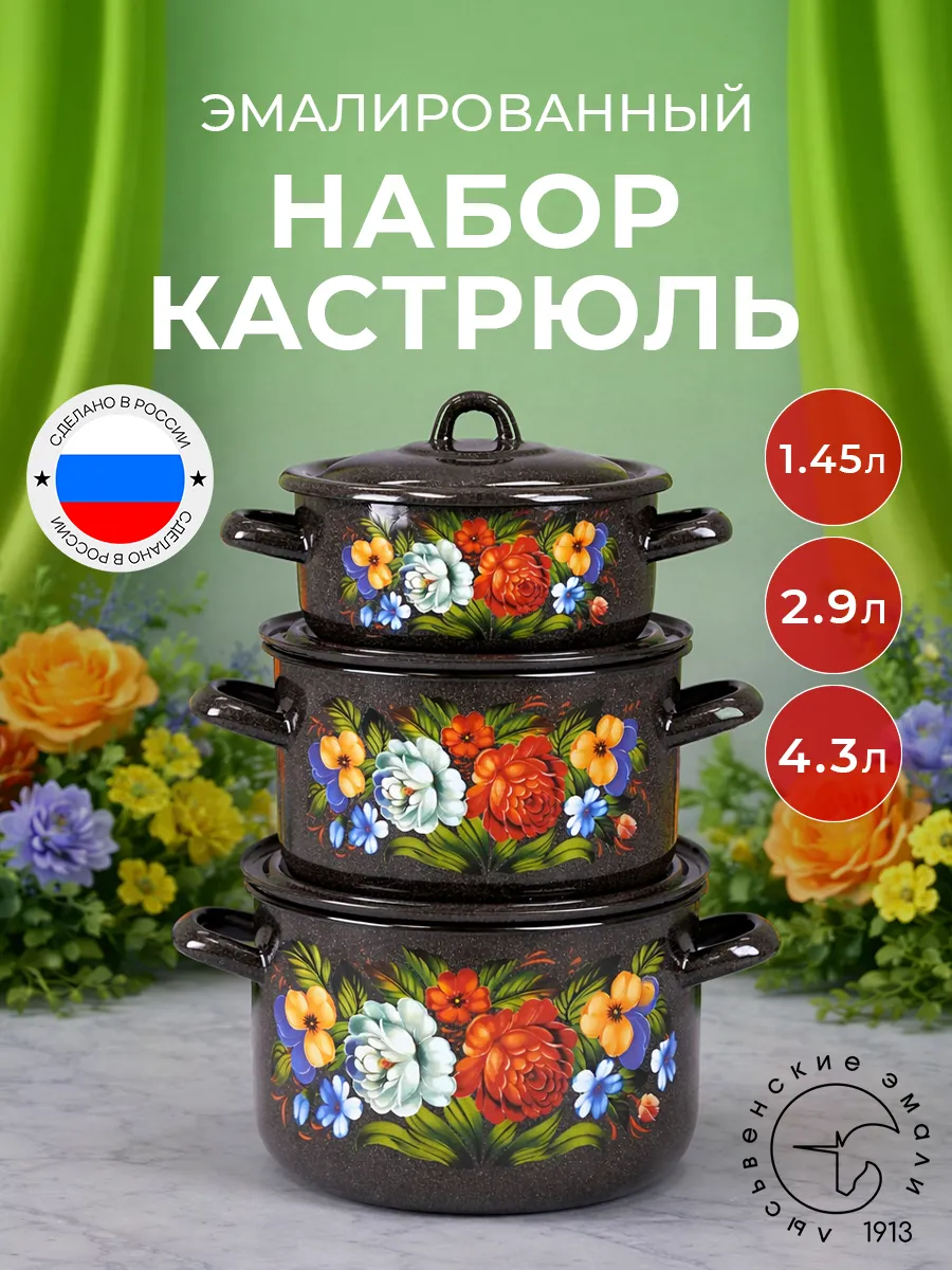 Набор кастрюль с крышками