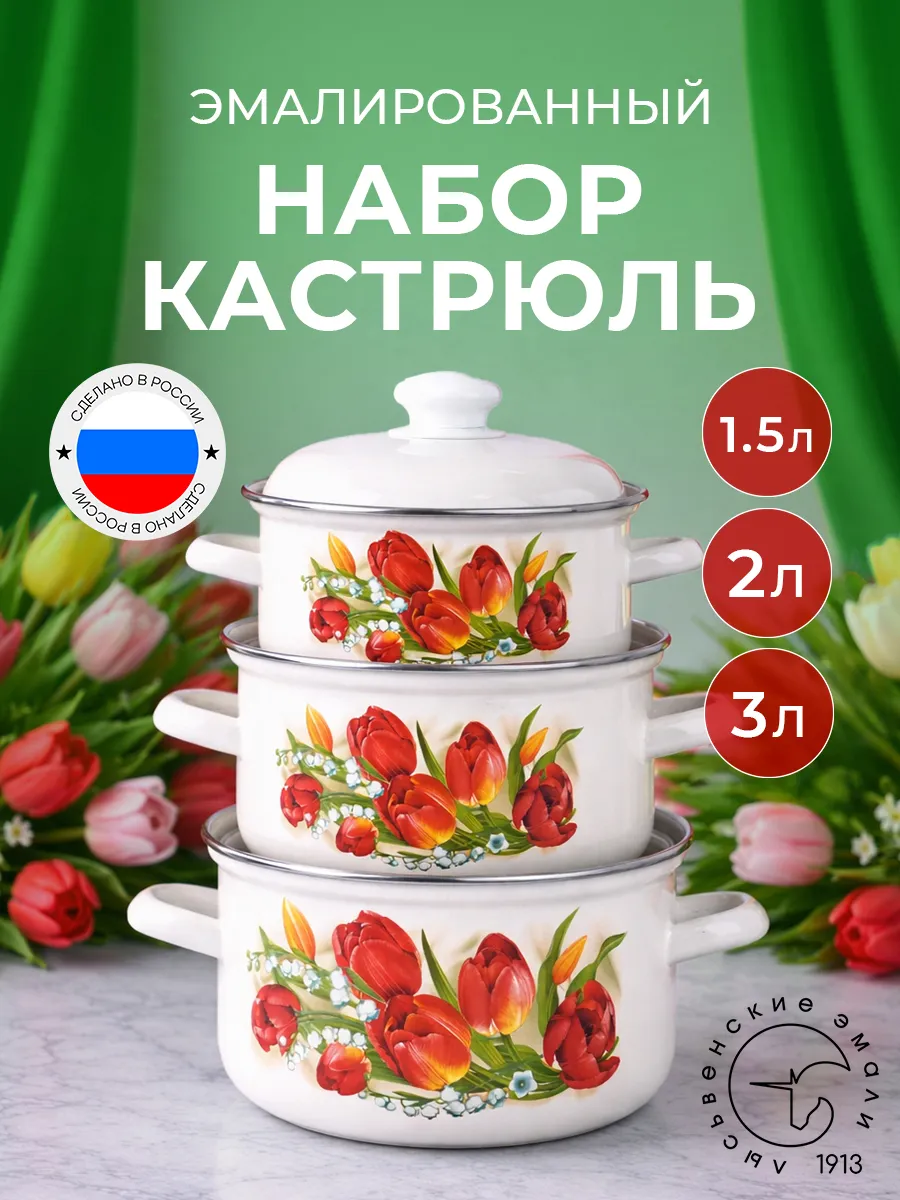 Набор кастрюль с крышками