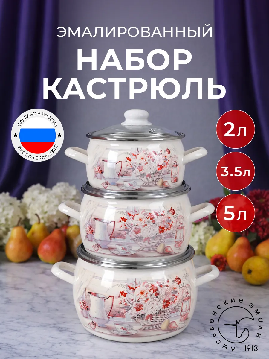 Набор кастрюль с крышками