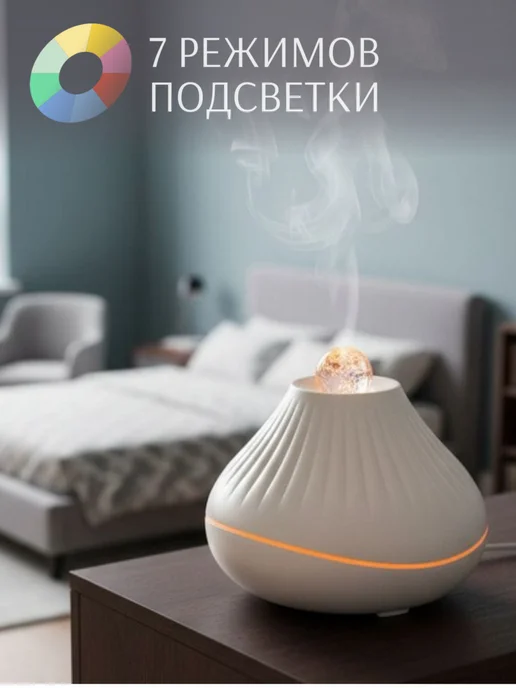 Увлажнитель воздуха с аромадиффузором и подсветкой, белый, фото 8