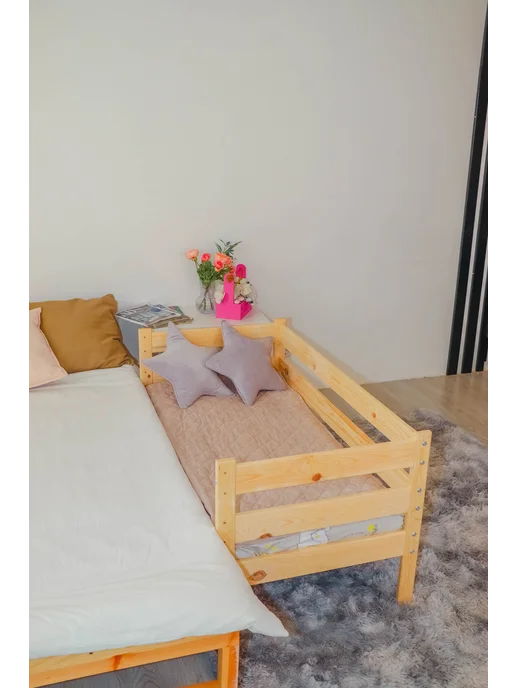Hello Baby Приставная кровать для новорожденных, коричневый, фото 3