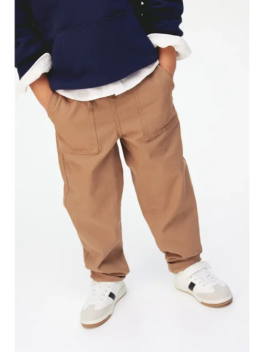 h&M kids Хлопковые джоггеры H&M, бежевый, фото 2