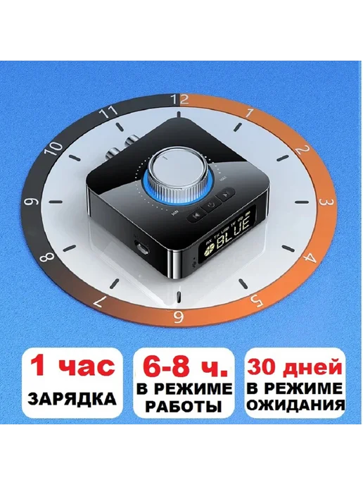 Блютуз аудио усилитель звука Конвектор звуковой аудио адаптер усилитель с микрофоном, черный, фото 8