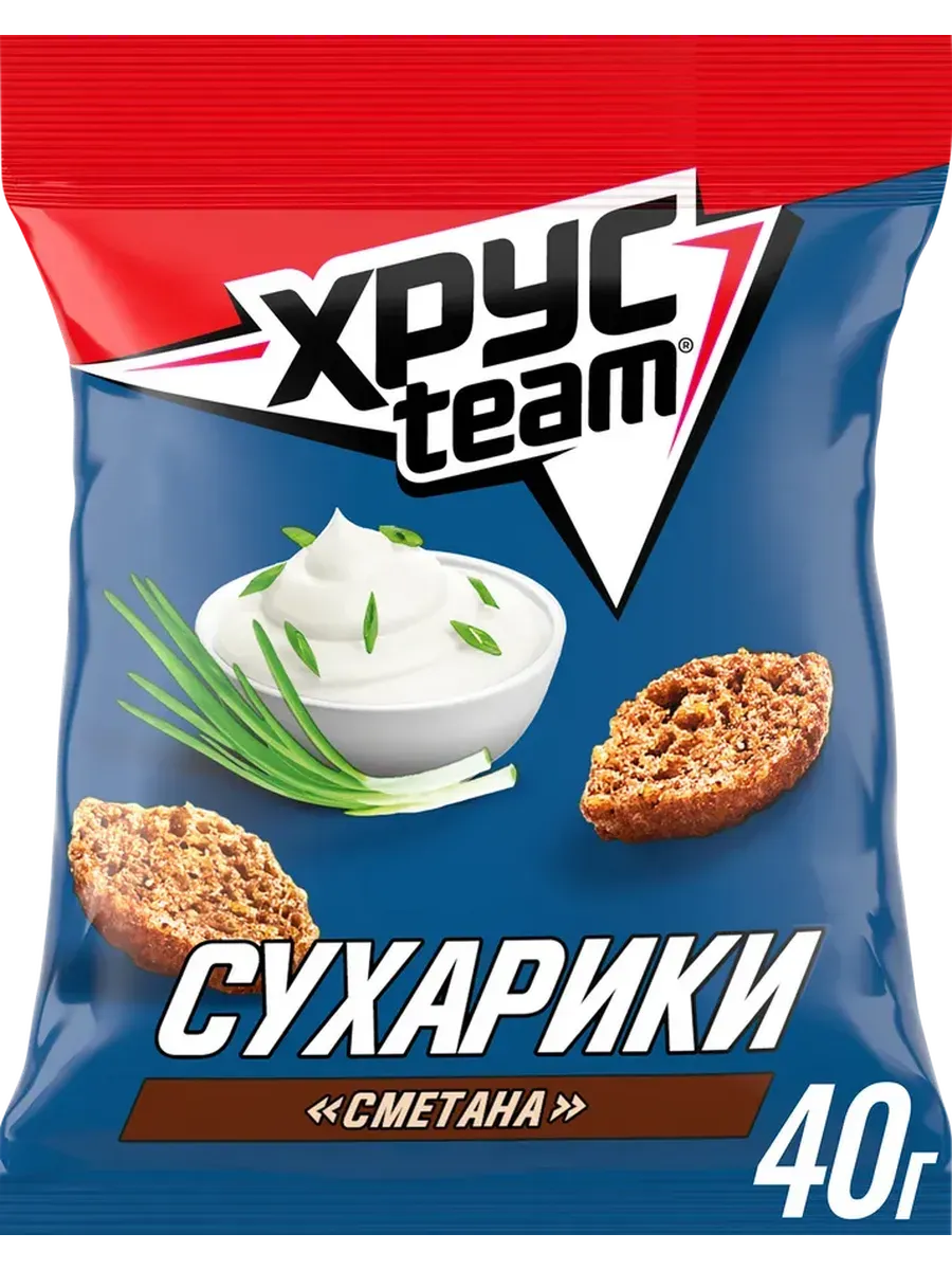 Сухарики ХРУСTEAM Хрустящие Сметана, 40г, 9шт