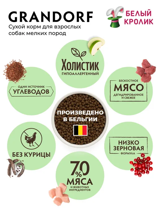 Сухой корм Grandorf' для собак, взрослые, мелкие, индейка, ягненок, 1 кг, фото 4