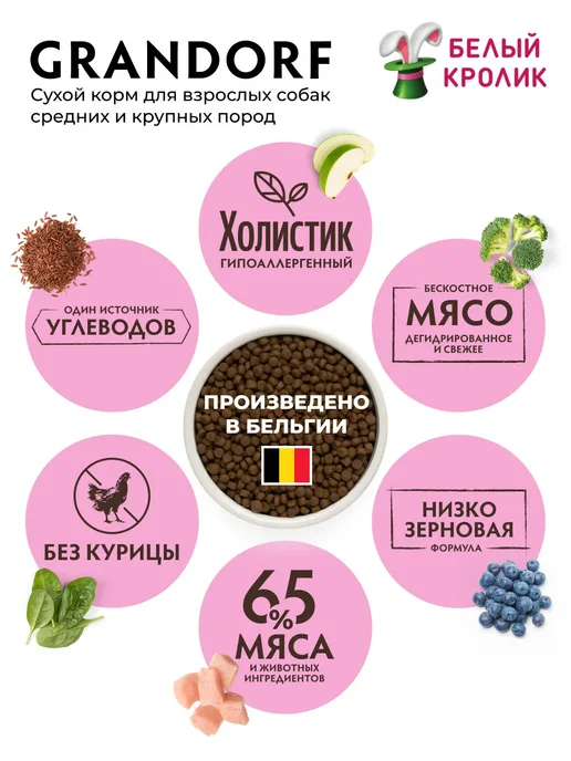 Сухой корм Grandorf' Med для собак, крупные, индейка, 1 кг, фото 4