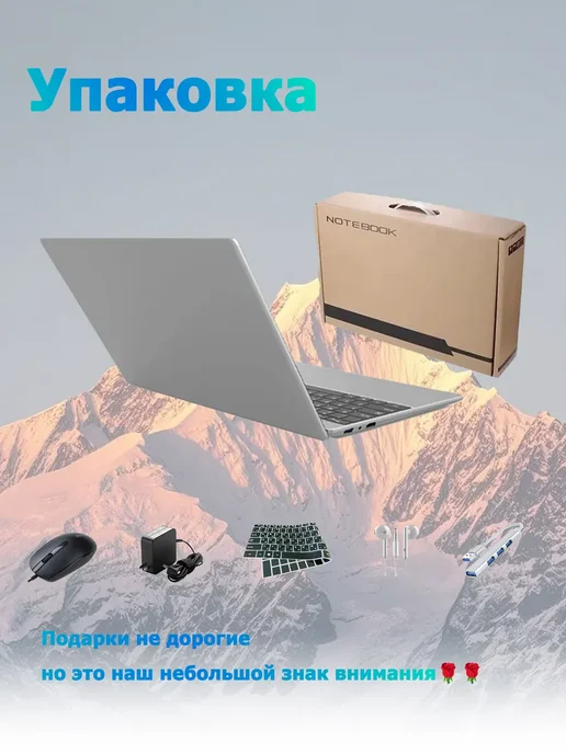 FRONSH Ноутбук 17.3", Intel Pentium Gold 6500Y, 20+1024 ГБ,Серебро, 1024 ГБ, фото 3