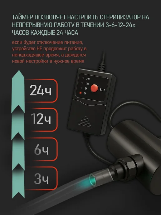ARPRO УФ-стерилизатор для аквариума AS-UV (до 120л, 5Вт), 120 л, 5 Вт, фото 2