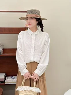 Рубашка в корейском стиле с вышивкой Rose fashion 347379237 купить за 2 625 ₽ в интернет-магазине Wildberries