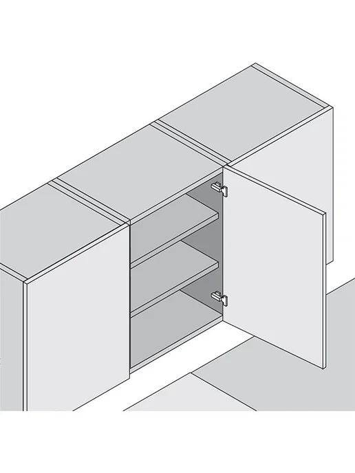 Blum CLIP стандартная петля 100°, накладная 71M2550 - 6шт, 6 шт, фото 2