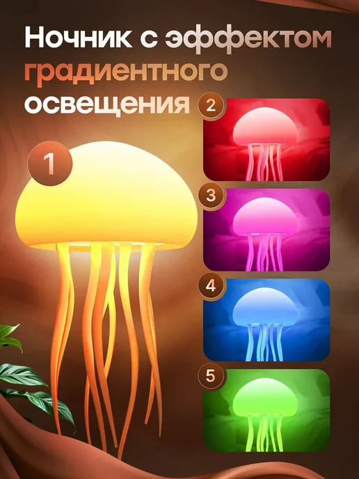 Ночник настольный Танцующая медуза-279397709, белый, фото 2