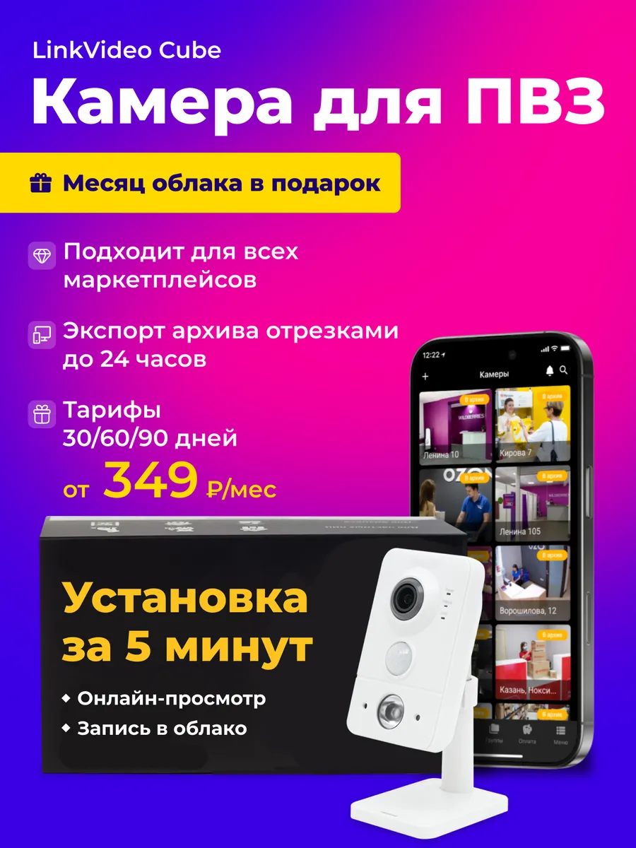 Камера для ПВЗ с записью в облако