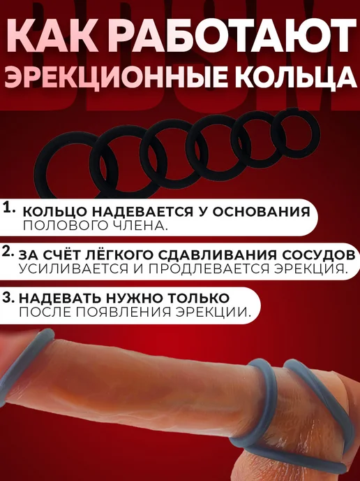 Eroexspress Эрекционные кольца 6 шт, черные, 6 шт, фото 6