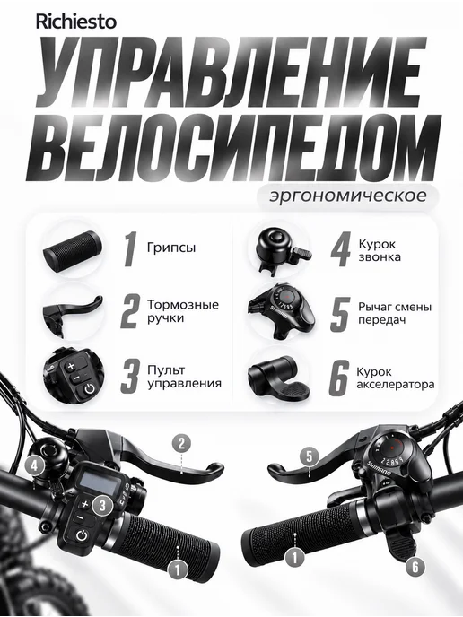 Richiesto Электровелосипед взрослый фэтбайк 29" мощностью 350 W D205, 350 Вт, фото 4