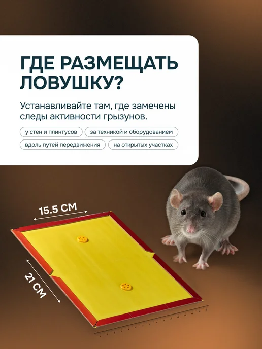 Maguse Ловушка для мышей и крыс клеевая 3 штуки, вариант, фото 5