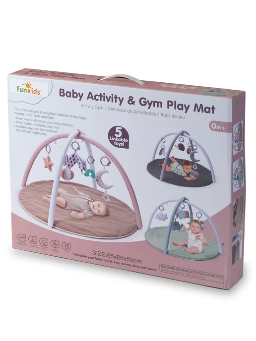 Funkids Развивающий коврик с игрушками "Plushie Gym" CC9662, серый, фото 5