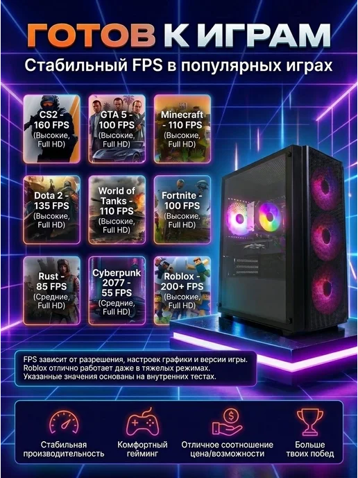 Игровой компьютер RX580 8Gb 32Gb SSD 1Tb 2650v2, 8 ГБ, 32 ГБ, фото 3