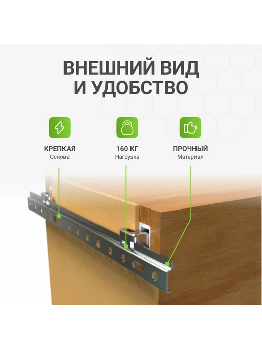 Альтера Планка для навески полок и верхних шкафов, 100 см, 6 шт, 6 шт, фото 3