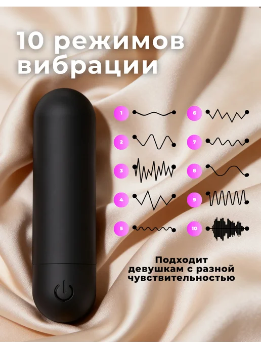 Вибратор мини вибропуля 18+, черный, фото 4