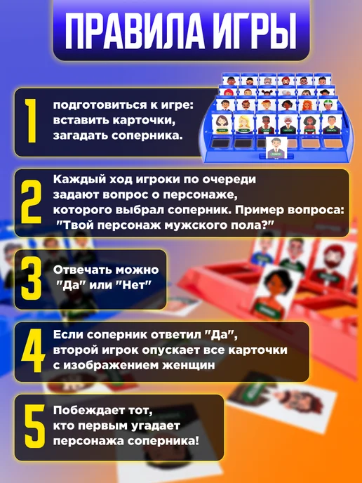 Кто Я - Угадайселф! Угадай кто ? настольная игра для детей, белый, фото 3
