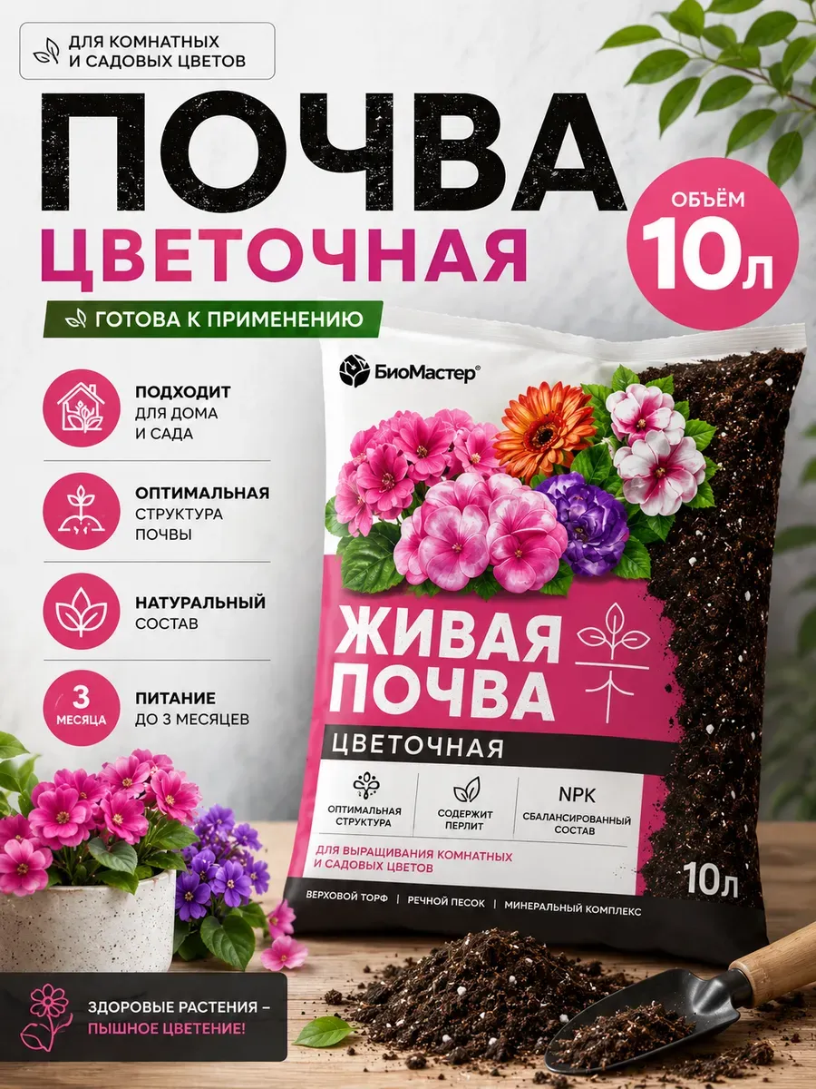 Грунт для цветов 10 л