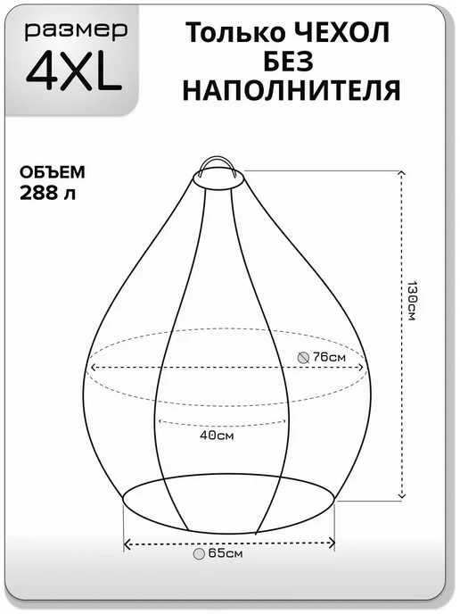 Kreslo-Puff Чехол для большого кресла мешка 4XL вельвет, зеленый, фото 2