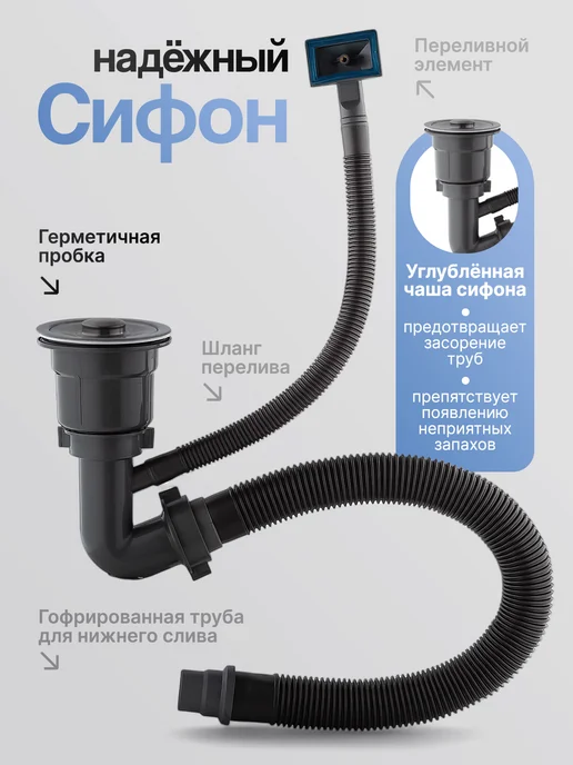 Oute Accessories Мойка из нержавеющей стали 60*50 черная, 60x50, фото 4