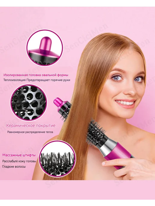 Hair Dryer 50mm брашинг Насадка на фен стайлер Dyson аксессуары, 20mm Airwrap, фото 4