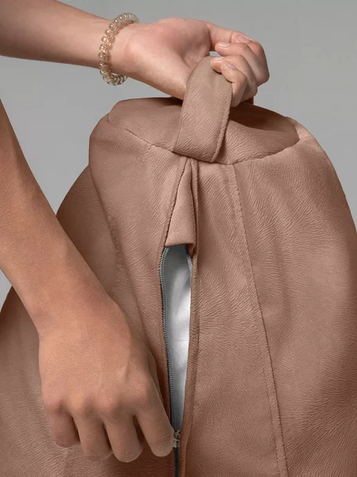 CoolPouf Кресло мешок XXXL микровелюр, коричневый, фото 4