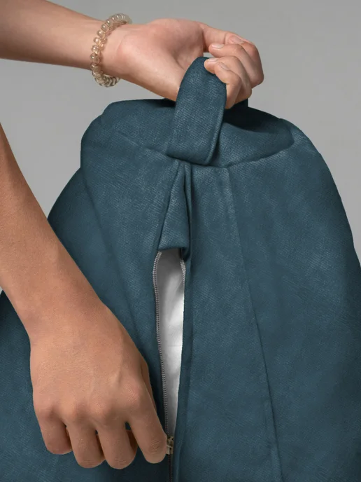 CoolPouf Кресло мешок 5XL микровелюр большой для взрослых, синий, фото 4