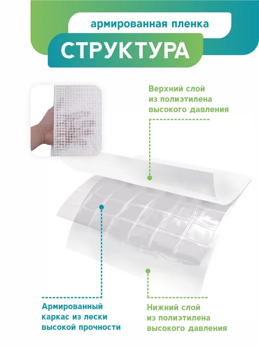 ЧЗМ Пленка армированная для теплиц 2х10 250 мкрн, 2x10, фото 3