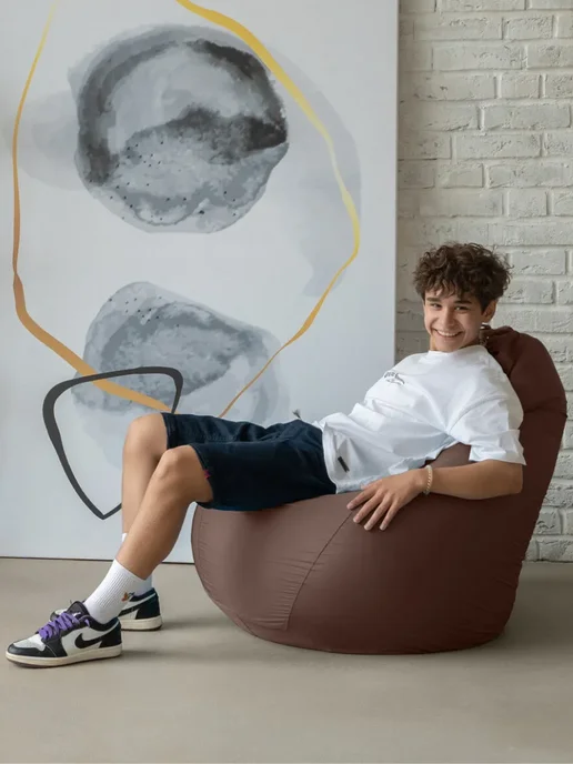 CoolPouf Кресло мешок XXL дюспо, коричневый, фото 3