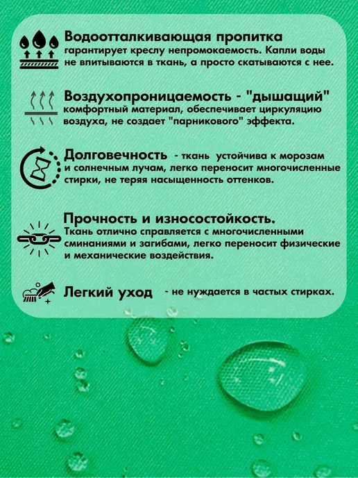 COOLPOUF Кресло-мешок Груша, Дюспо, Размер XXL,черный, зеленый, фото 6