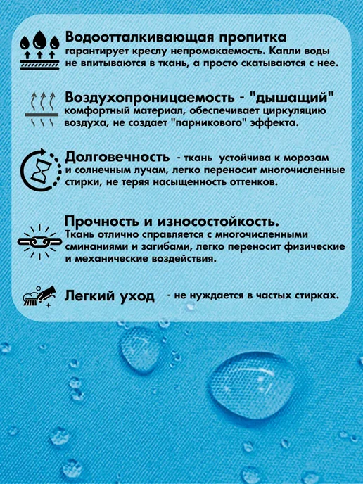 CoolPouf Кресло мешок XXL полиэстер, голубой, фото 6